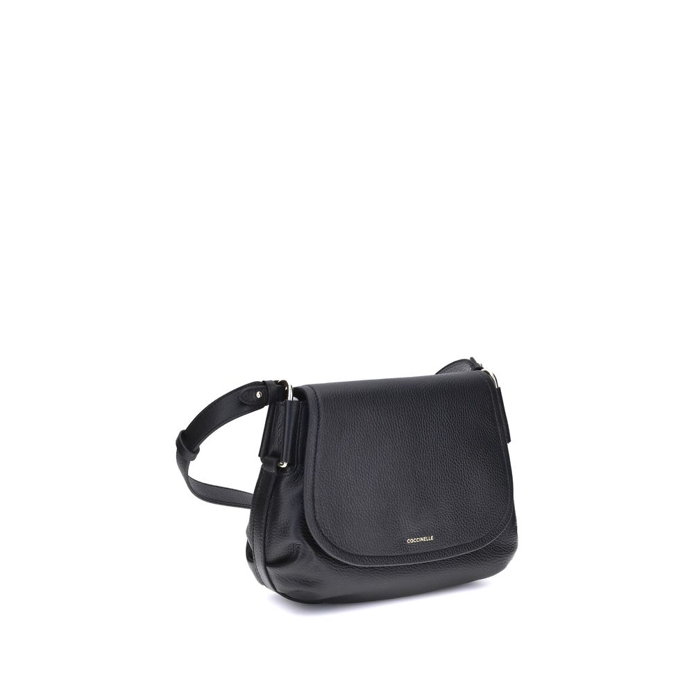 Coccinelle Schwarze Kalbshaut Bos Taurus Schultertasche